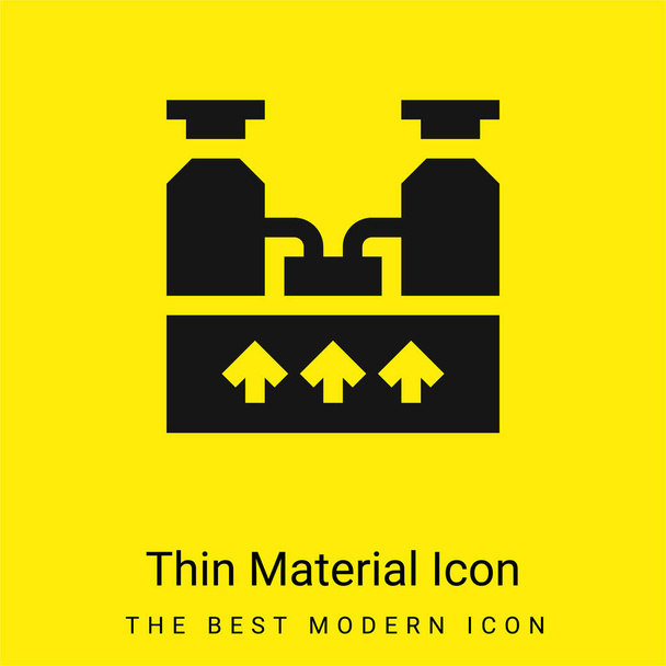 Caldera mínima icono de material amarillo brillante - Vector, Imagen