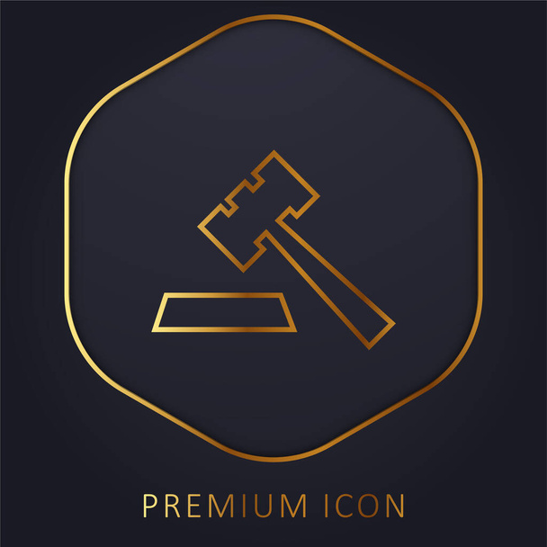 Aukció arany vonal prémium logó vagy ikon - Vektor, kép