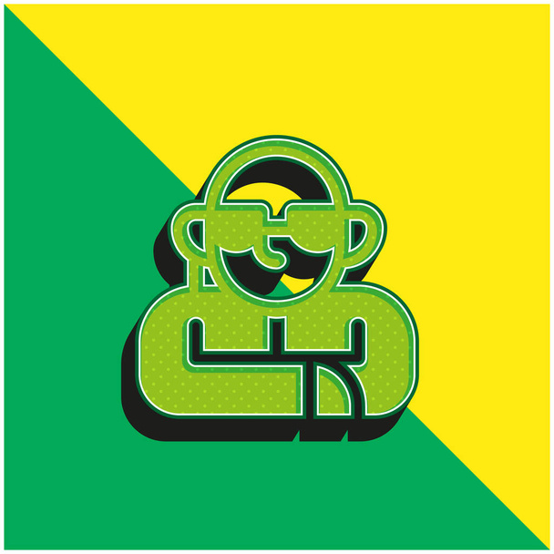 Testőr Zöld és sárga modern 3D vektor ikon logó - Vektor, kép