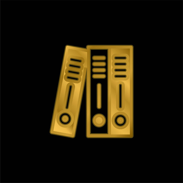 Binder oro placcato icona metallica o logo vettore - Vettoriali, immagini