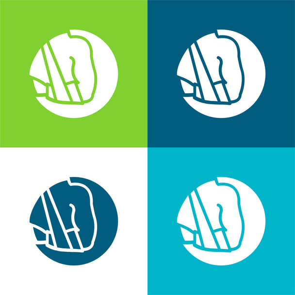 Brazo Plano de cuatro colores mínimo icono conjunto - Vector, imagen