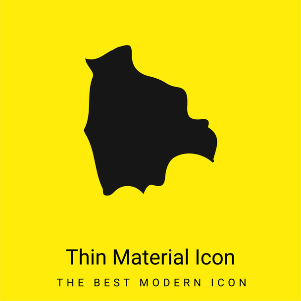 Bolivia minimal bright yellow material icon - Vector, Image