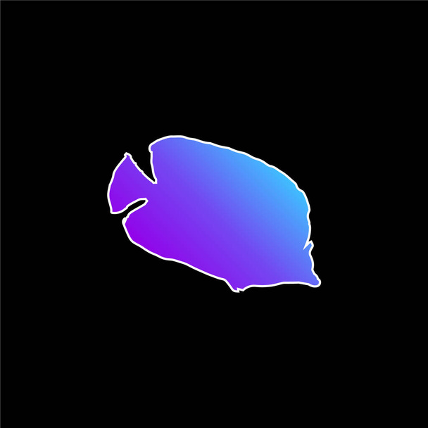 Bannerfish Silhouette icono vector gradiente azul - Vector, Imagen