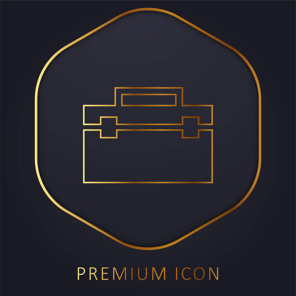 Μαύρο Portfolio χρυσή γραμμή πριμοδότηση λογότυπο ή εικονίδιο - Διάνυσμα, εικόνα