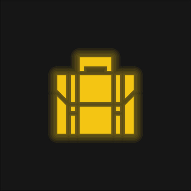 Τσάντα κίτρινο λαμπερό νέον εικονίδιο - Διάνυσμα, εικόνα