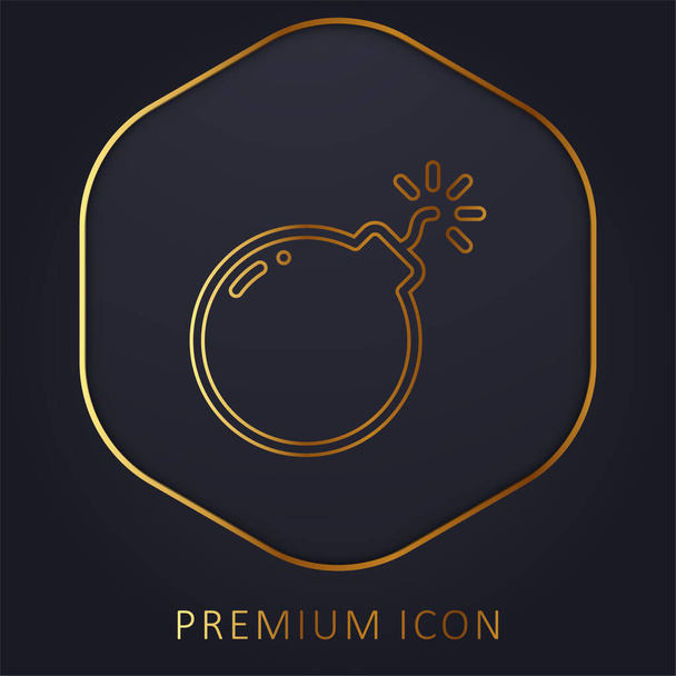 Bomba zlatá čára prémie logo nebo ikona - Vektor, obrázek