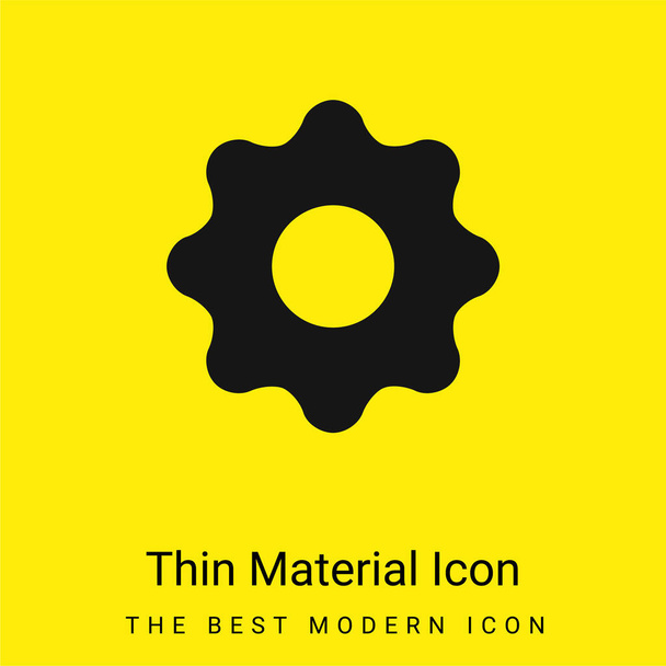 Botón de configuración negro mínimo icono de material amarillo brillante - Vector, Imagen