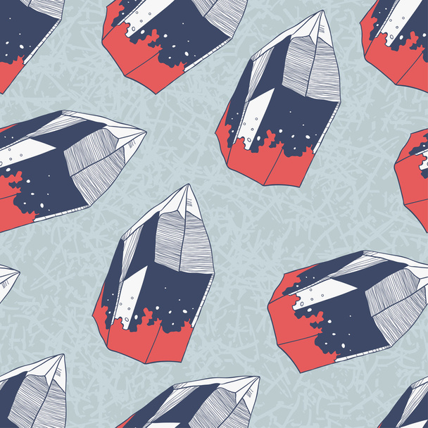 Seamless vector pattern with crystals - Vecteur, image