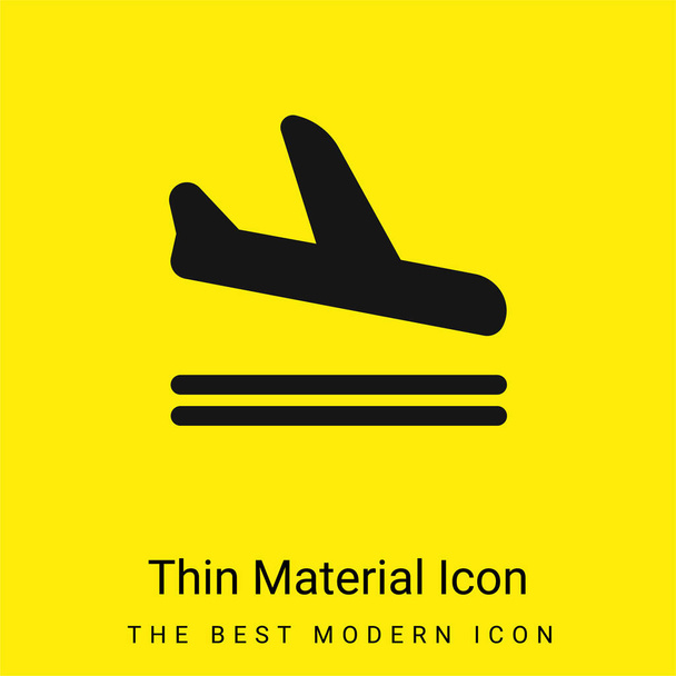 Chegadas mínimo ícone de material amarelo brilhante - Vetor, Imagem