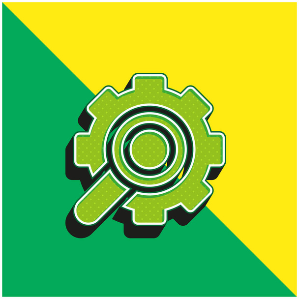 Elemzés Zöld és sárga modern 3D vektor ikon logó - Vektor, kép