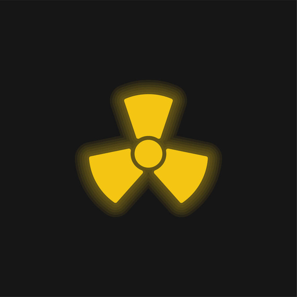 Biohazard gelbes leuchtendes Neon-Symbol - Vektor, Bild