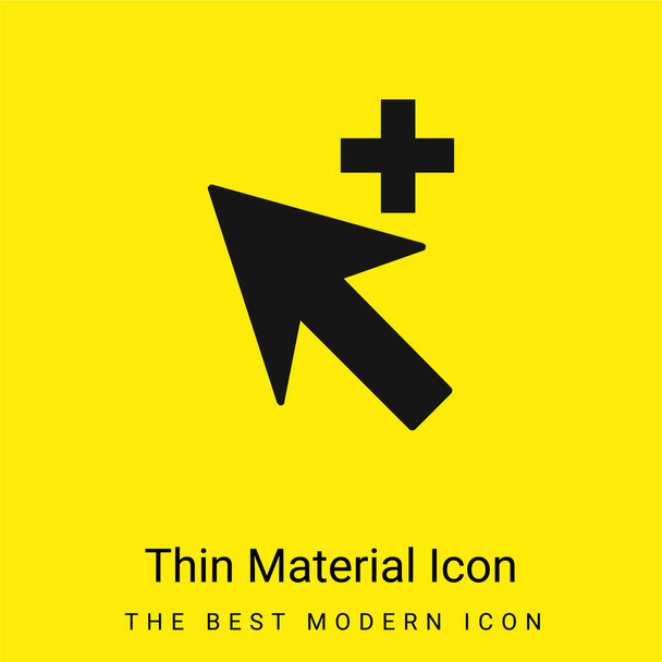 Añadir Cursor mínimo icono de material amarillo brillante - Vector, Imagen