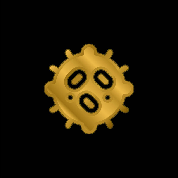Baktérium aranyozott fémbevonatú ikon vagy logó vektor - Vektor, kép
