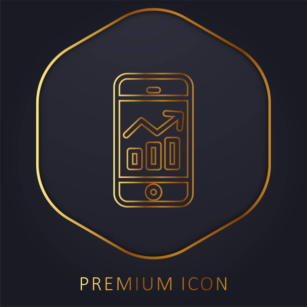 Analytics linha dourada logotipo premium ou ícone - Vetor, Imagem