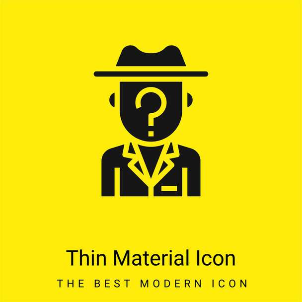 Anonymity minimal bright yellow material icon - Vector, Image