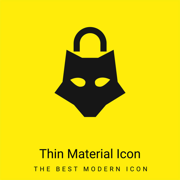 Animal Hangslot minimaal helder geel materiaal icoon - Vector, afbeelding