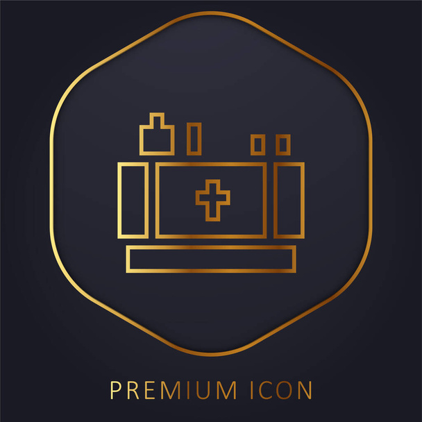 Altar línea de oro logotipo premium o icono - Vector, Imagen
