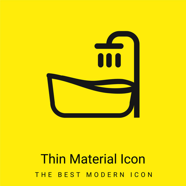 Badkuip minimaal helder geel materiaal icoon - Vector, afbeelding