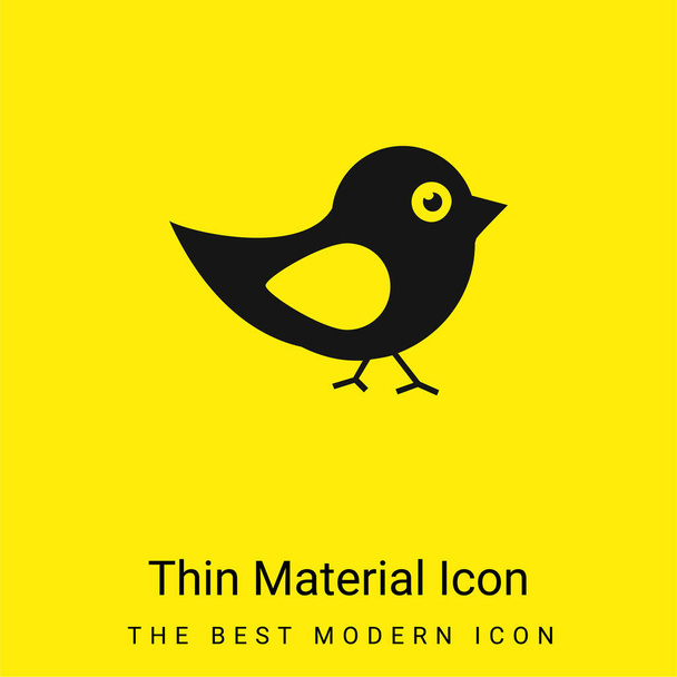 Madár fekete-fehér tollak minimális fényes sárga anyag ikon - Vektor, kép