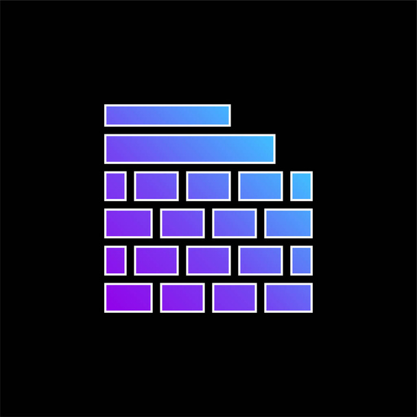 Brickwall niebieski gradientowy wektor ikona - Wektor, obraz