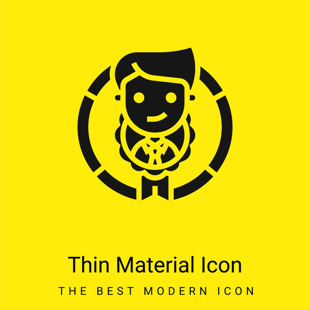 Appraisal minimal bright yellow material icon - Vector, Image
