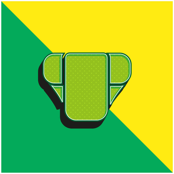 Pañal de bebé verde y amarillo moderno vector 3d icono logotipo - Vector, Imagen