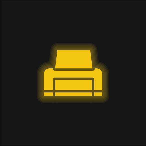 Schwarz Drucker gelb leuchtende Neon-Symbol - Vektor, Bild