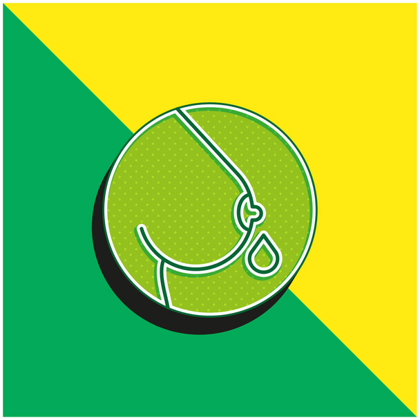Amamentação Verde e amarelo moderno logotipo vetor 3d ícone - Vetor, Imagem