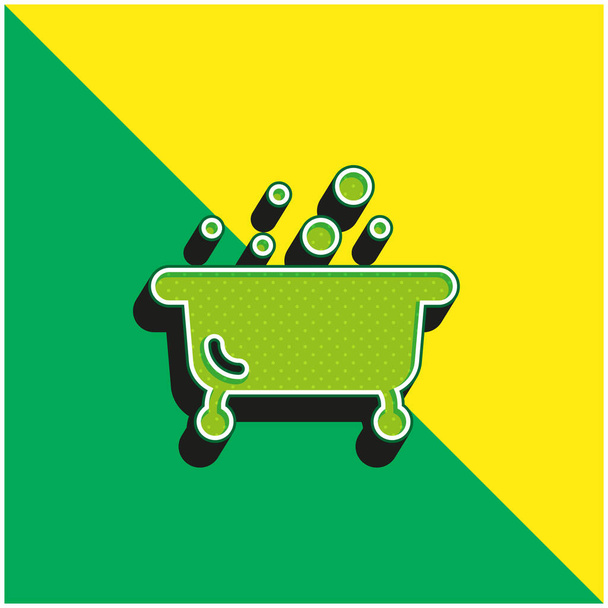 Μπανιέρα Πράσινο και κίτρινο σύγχρονο 3d διάνυσμα εικονίδιο λογότυπο - Διάνυσμα, εικόνα