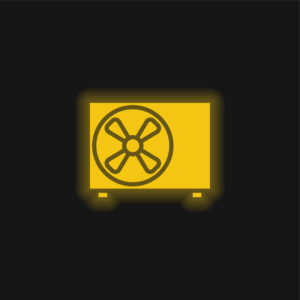 Кондиціонер жовтий блискучий неоновий значок
 - Вектор, зображення