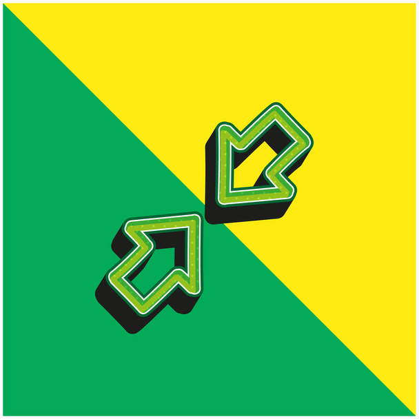 Flechas Dibujado a mano Interfaz Símbolo Esbozos Verde y amarillo moderno vector 3d icono logo - Vector, imagen