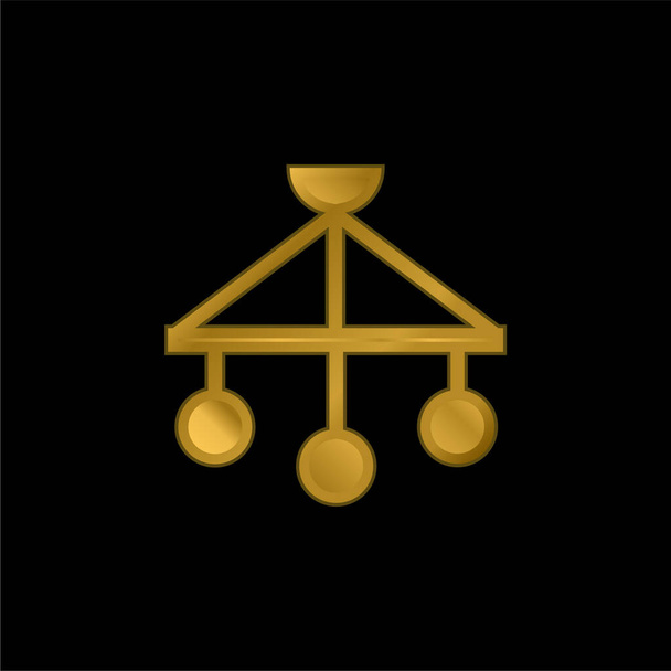 Bebê móvel banhado a ouro ícone metálico ou vetor logotipo - Vetor, Imagem
