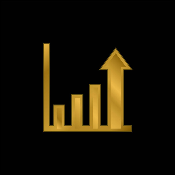 Барна діаграма золота металева піктограма або вектор логотипу
 - Вектор, зображення