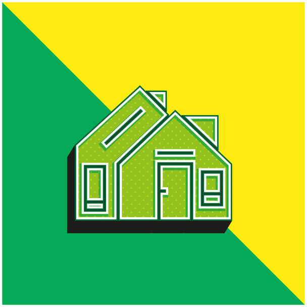Adres Zielony i żółty nowoczesny ikona wektora 3D logo - Wektor, obraz
