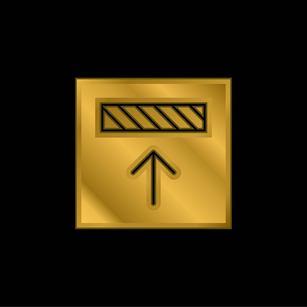 Alinhamento banhado a ouro ícone metálico ou vetor logotipo - Vetor, Imagem