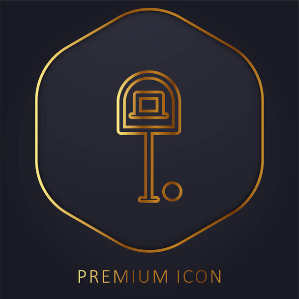 Basquete linha dourada logotipo premium ou ícone - Vetor, Imagem