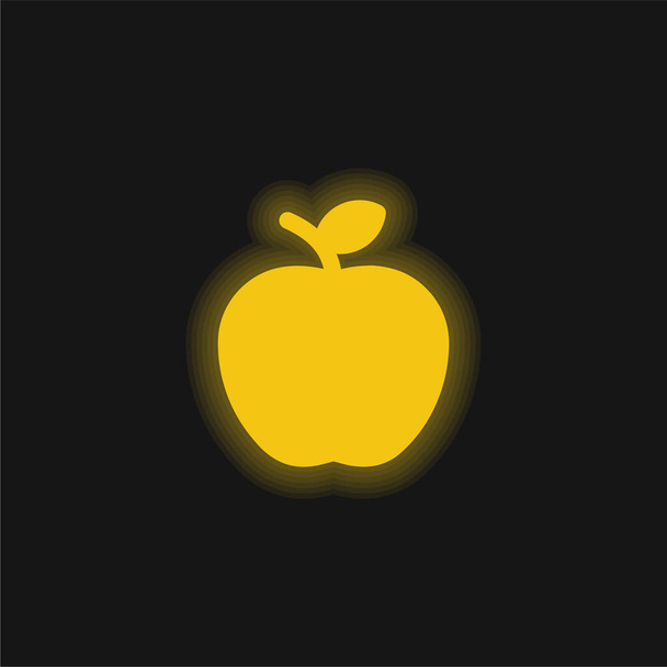 Μήλο κίτρινο λαμπερό νέον εικονίδιο - Διάνυσμα, εικόνα