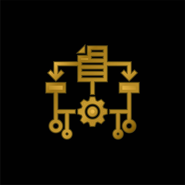 Algorithme plaqué or icône métallique ou vecteur de logo - Vecteur, image