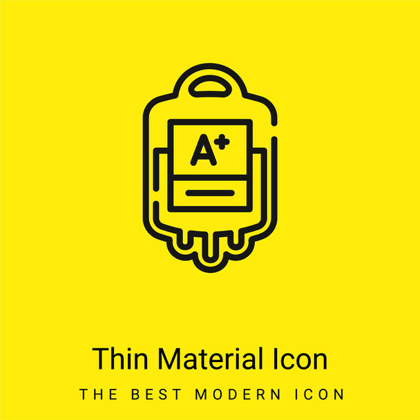Blood Bag minimal bright yellow material icon - Vector, Image