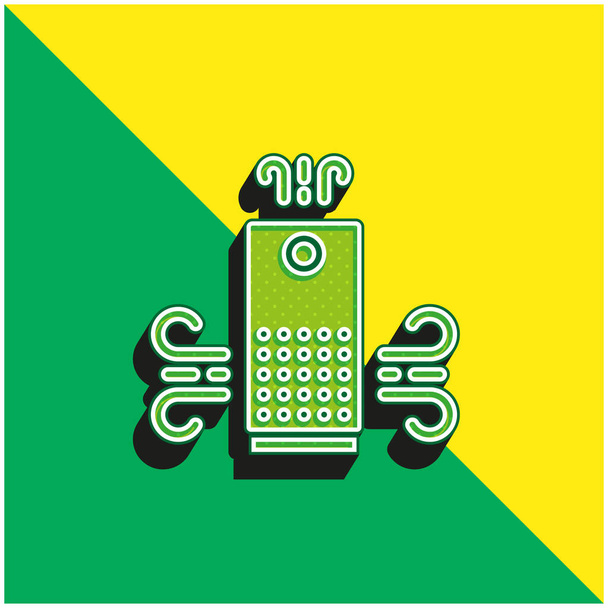 Очищувач повітря Зелений і жовтий сучасний 3d векторний логотип ікони - Вектор, зображення
