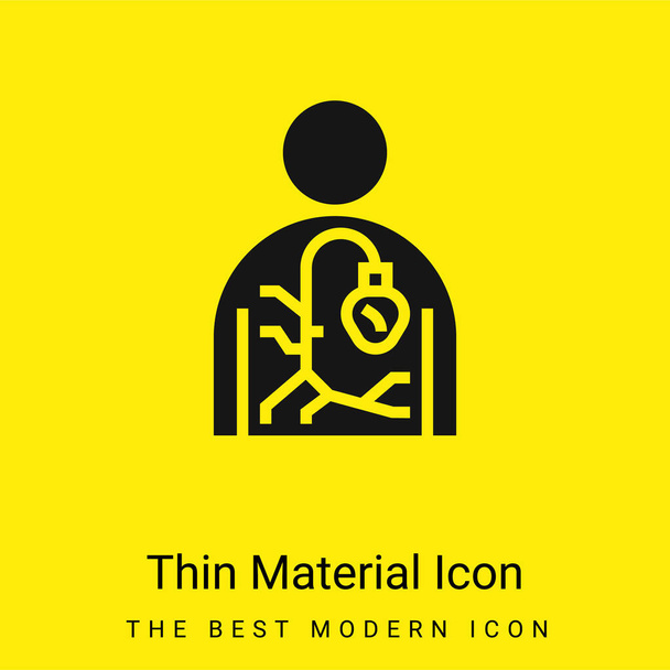 Agiografía mínima icono de material amarillo brillante - Vector, Imagen
