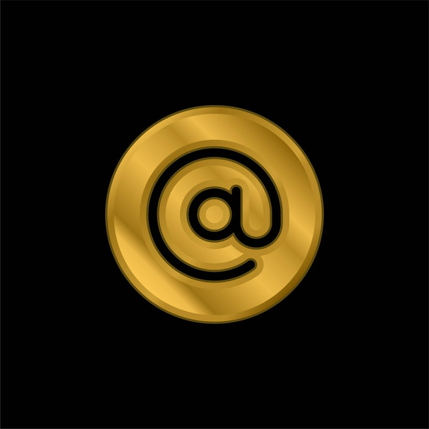 No ícone metálico banhado a ouro ou vetor de logotipo - Vetor, Imagem