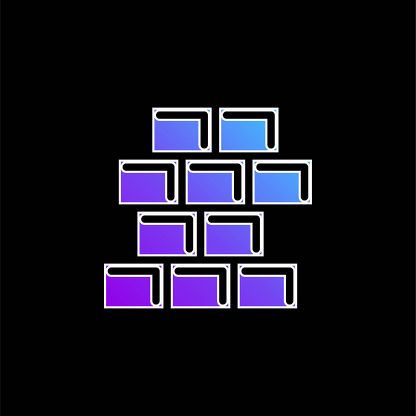 Brick Wall blue gradient vector icon - Vector, Image