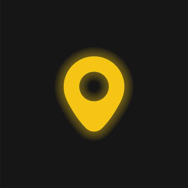 Airport Placeholder yellow glowing neon icon - Vector, Image