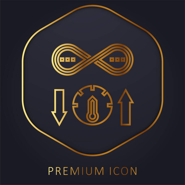 Bandwidth golden line premium logo or icon - Vector, Image