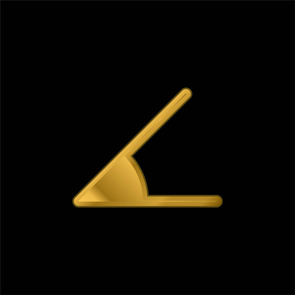 Ângulo banhado a ouro ícone metálico ou vetor logotipo - Vetor, Imagem