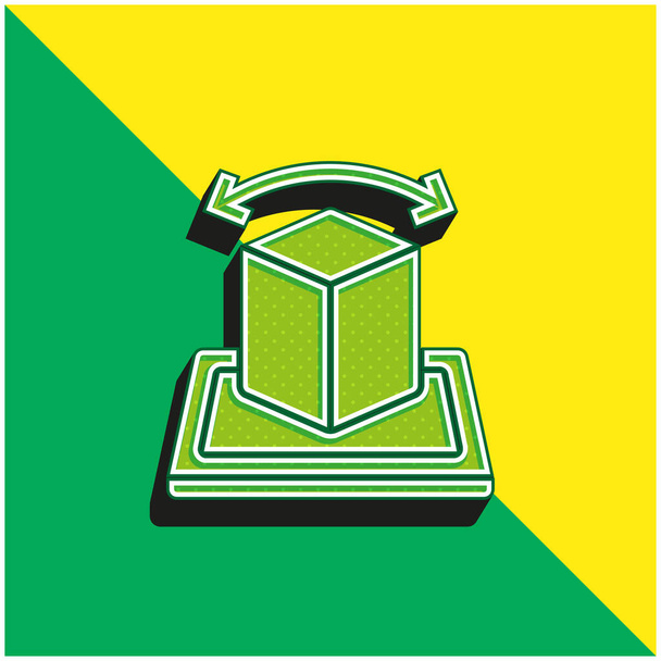 Megnövelt valóság Zöld és sárga modern 3D vektor ikon logó - Vektor, kép