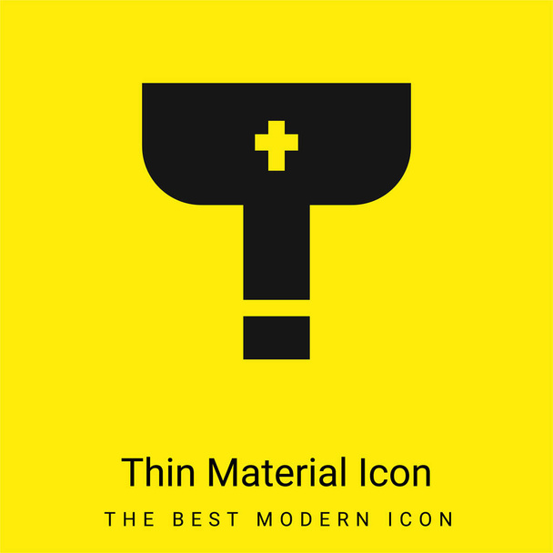 Baptism minimal bright yellow material icon - Vector, Image