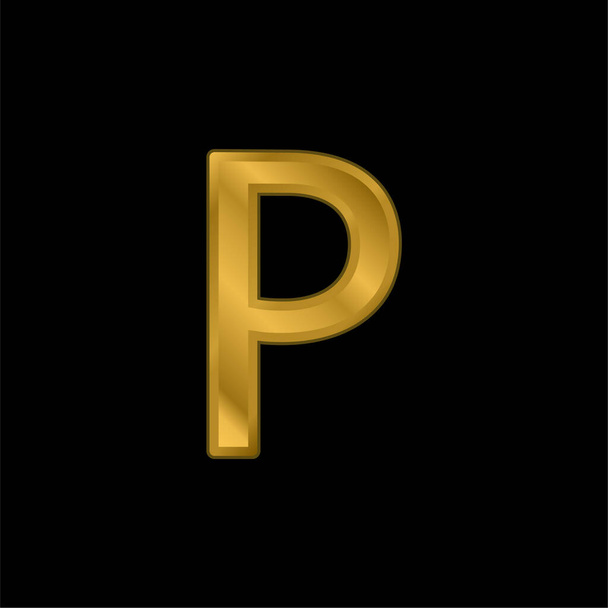 Ботсвана Пула Валютний знак Знак золотий покритий металевий ікона або логотип вектор - Вектор, зображення