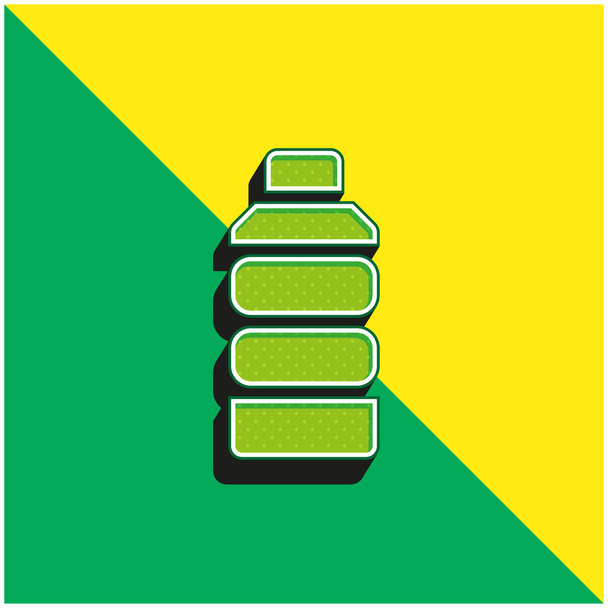 Pullo Vihreä ja keltainen moderni 3d vektori kuvake logo - Vektori, kuva
